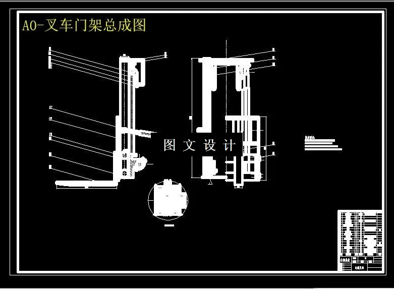 叉车门架总成图