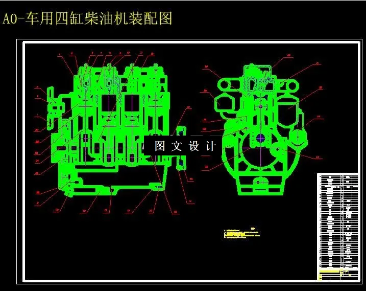 M6490-车用四缸柴油机总体设计
