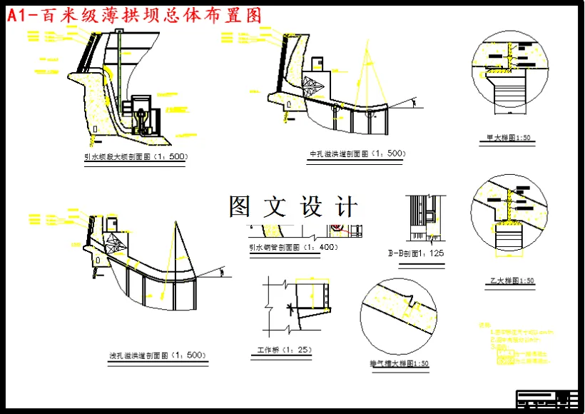 百米级薄拱坝总体布置图