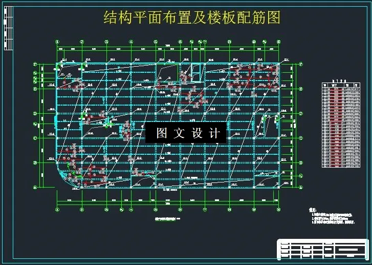 结构平面布置及楼板配筋图