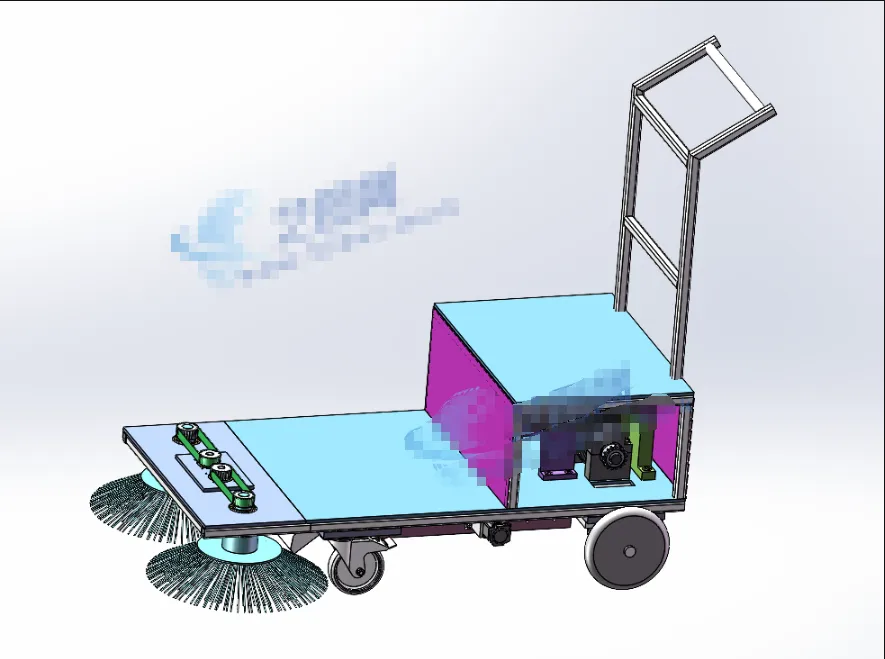 M6740-手推式垃圾清扫车设计[含SW三维图]