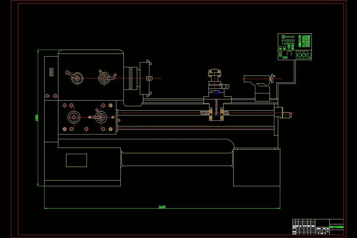 机床尺寸联系图