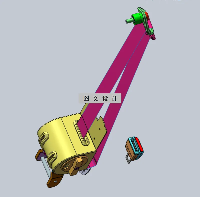 M7455-家用轿车汽车安全带结构设计[含SW三维图]