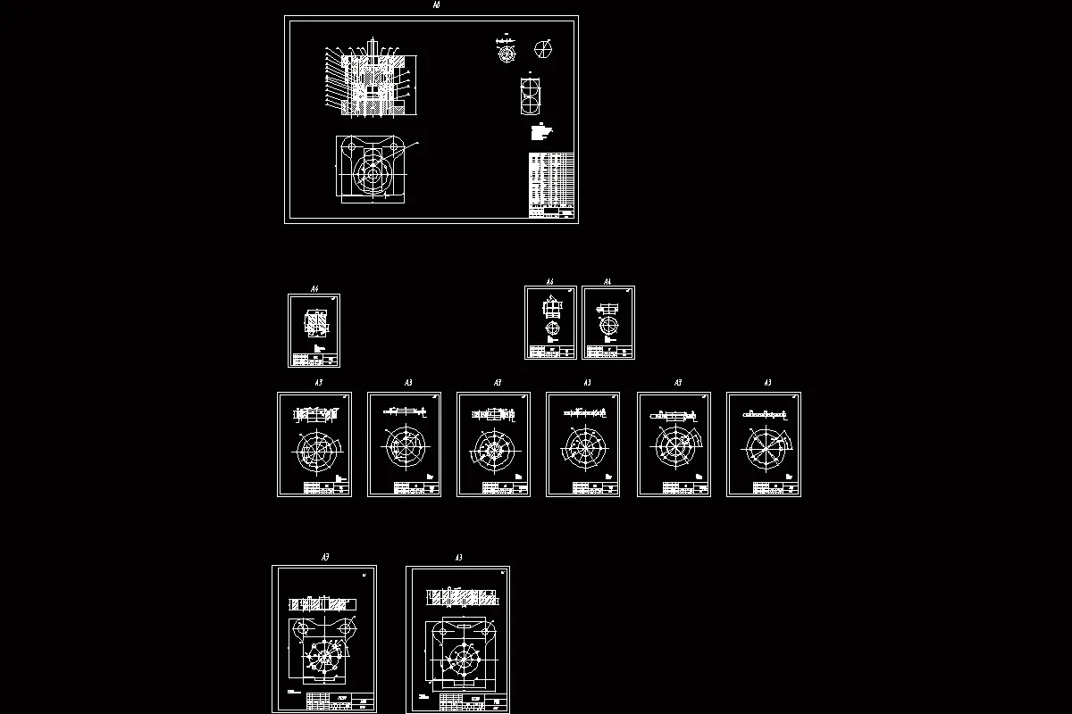 落料拉深复合模图纸合集12张