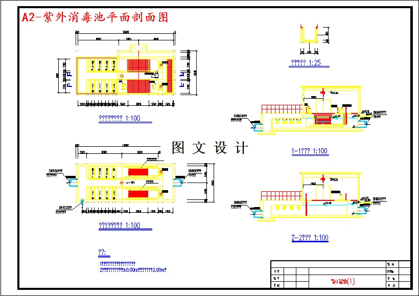 紫外消毒池平面剖面图