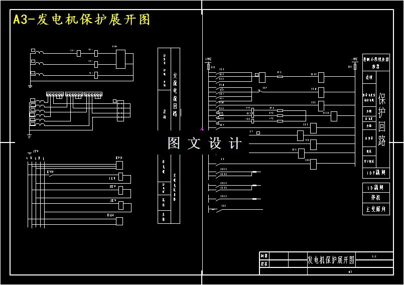 发电机保护展开图