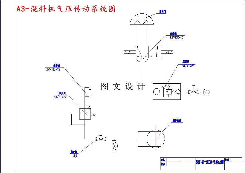 混料机气压传动系统图