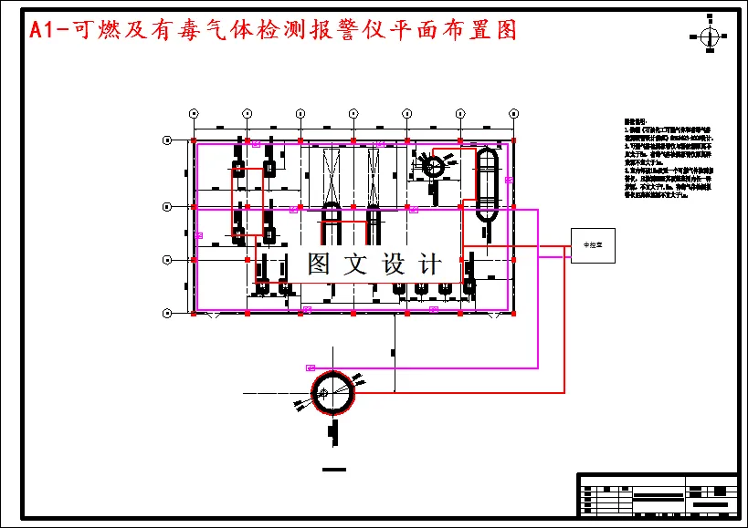 可燃及有毒气体检测报警仪平面布置图