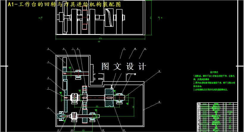 M4365-一种专用机床刀具进给和工作台转位装置设计