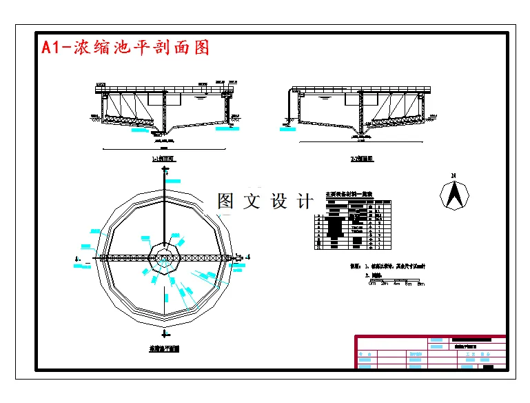浓缩池平剖面图