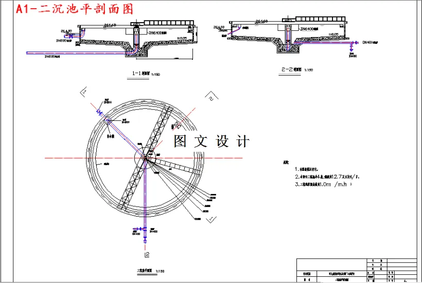 二沉池平剖面图