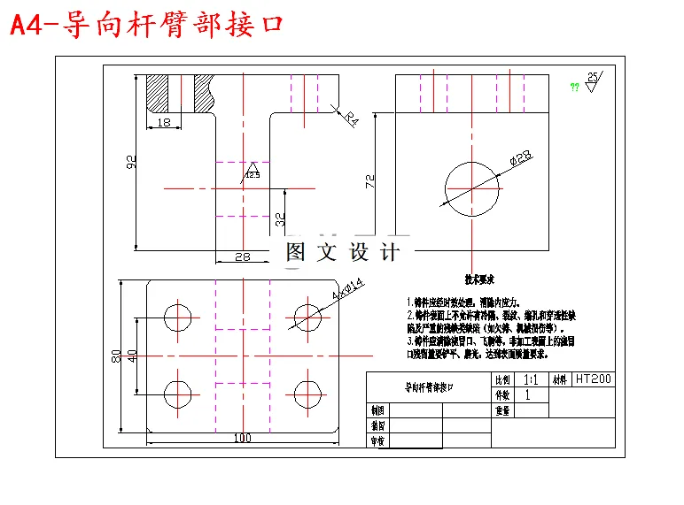 导向杆臂部接口