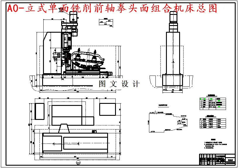 M5154-A2J-PK1120立式单面铣削前轴拳头面组合机床总体设计