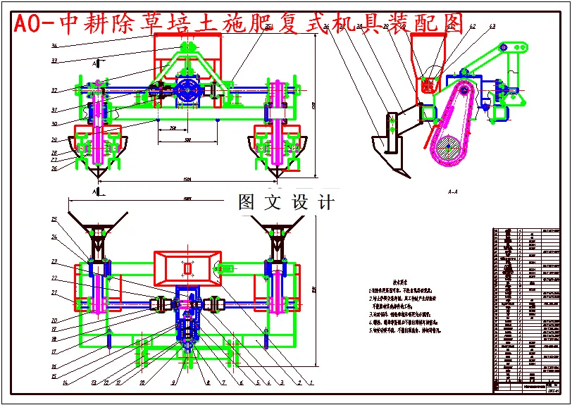 M5234-中耕除草培土施肥复式机具的设计