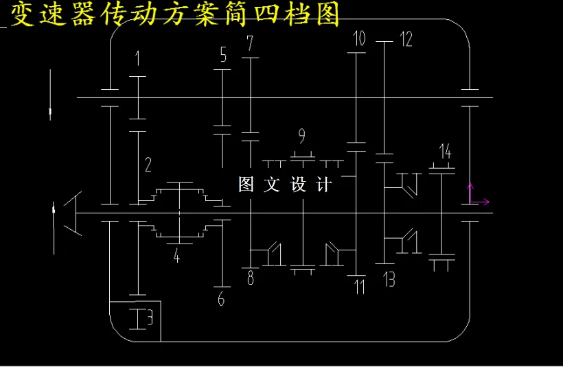 传动方案简四档图