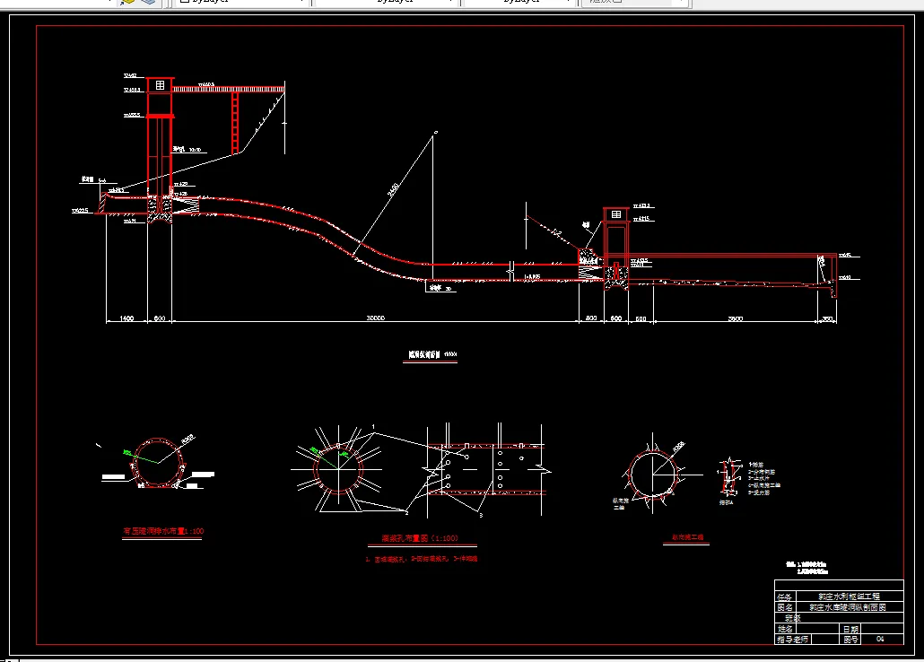 A1-郭庄水库隧洞纵剖面图