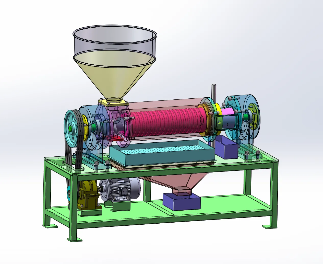 Z1486-菜籽螺旋榨油机设计【含SW三维图】