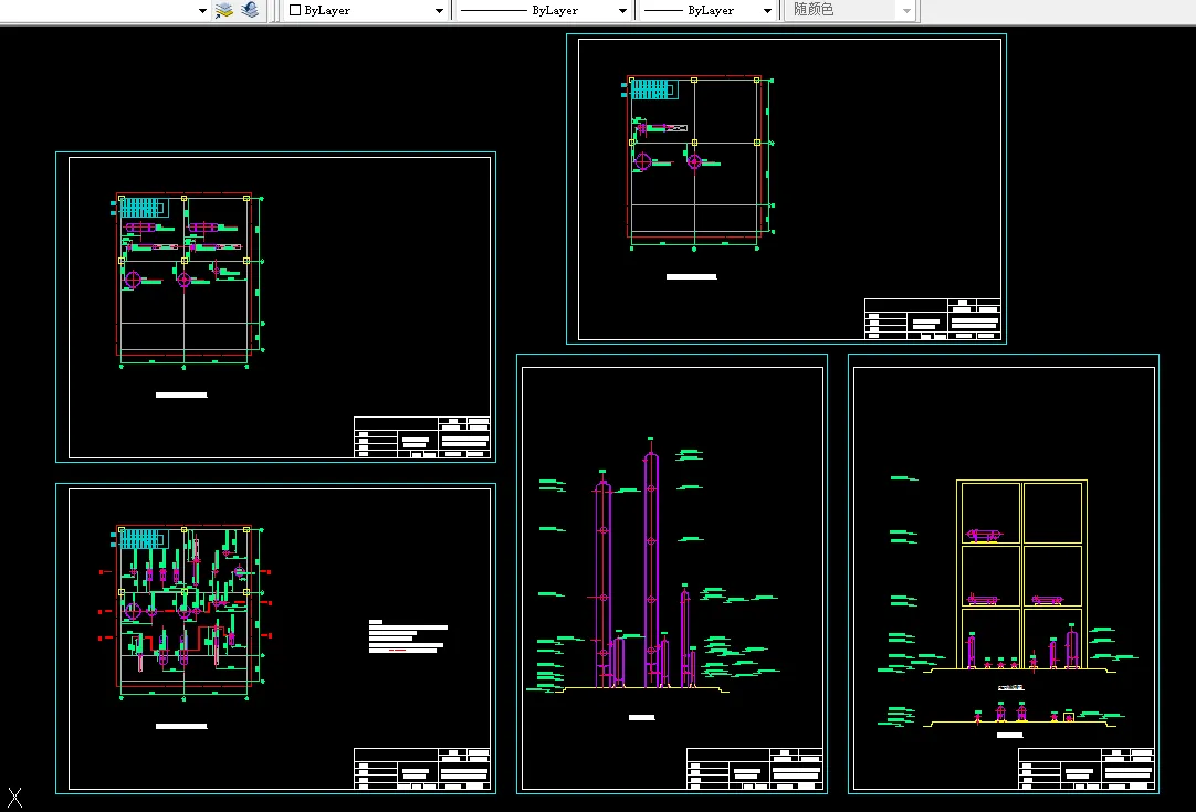 甲醇精馏车间平立面布置图