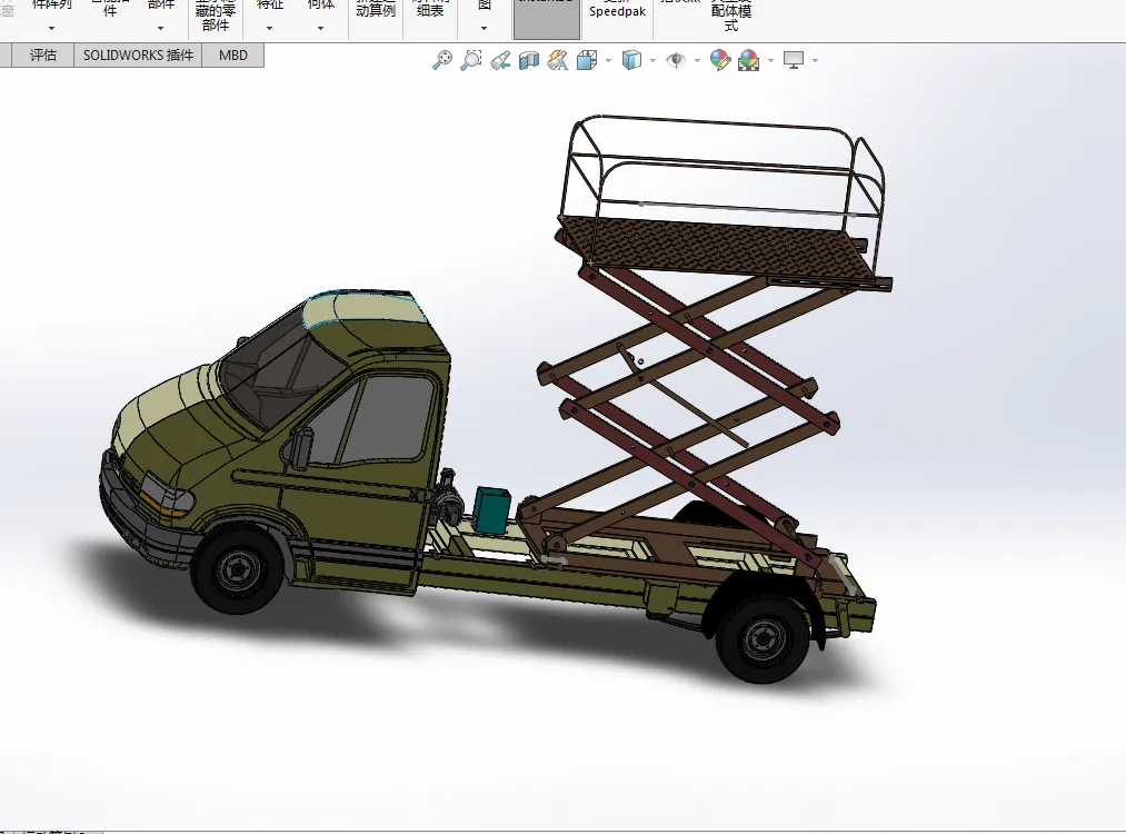 Z853-电动车载剪式液压升降台设计[含SW三维图]