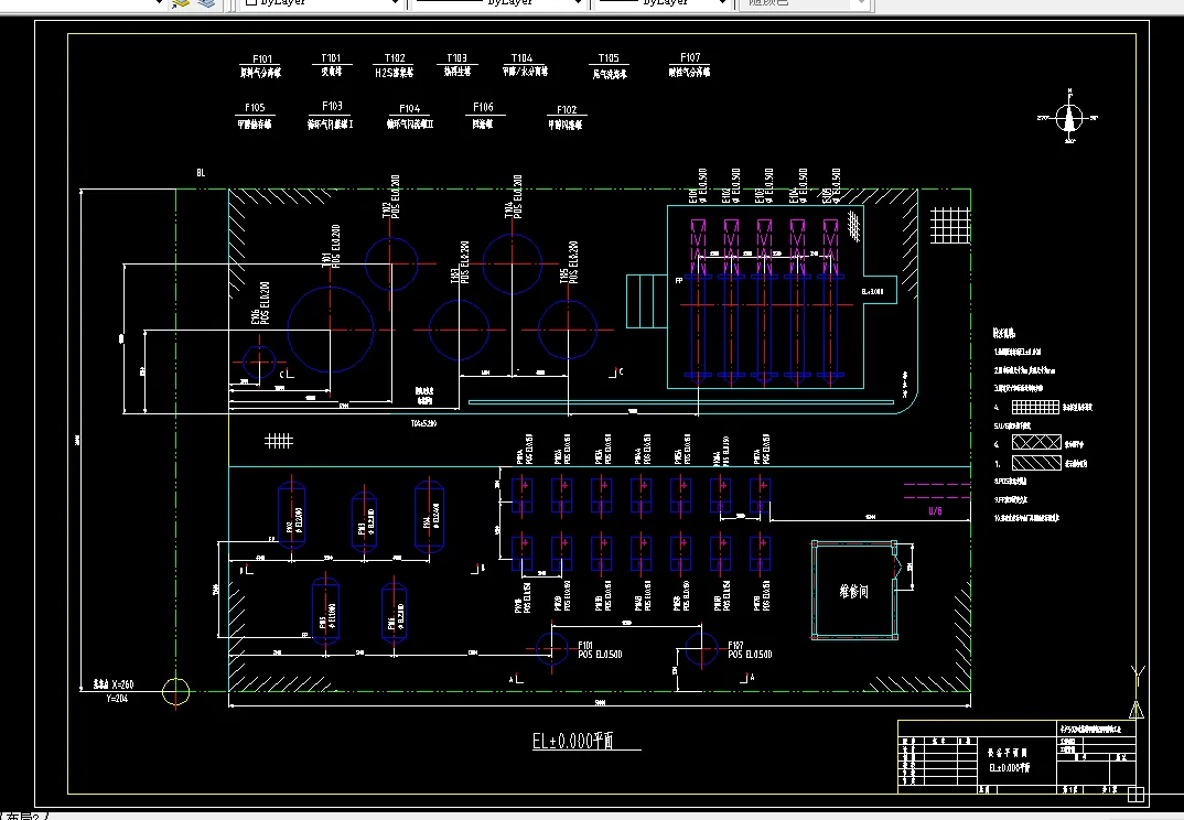 低温甲醇洗工段设备布置图