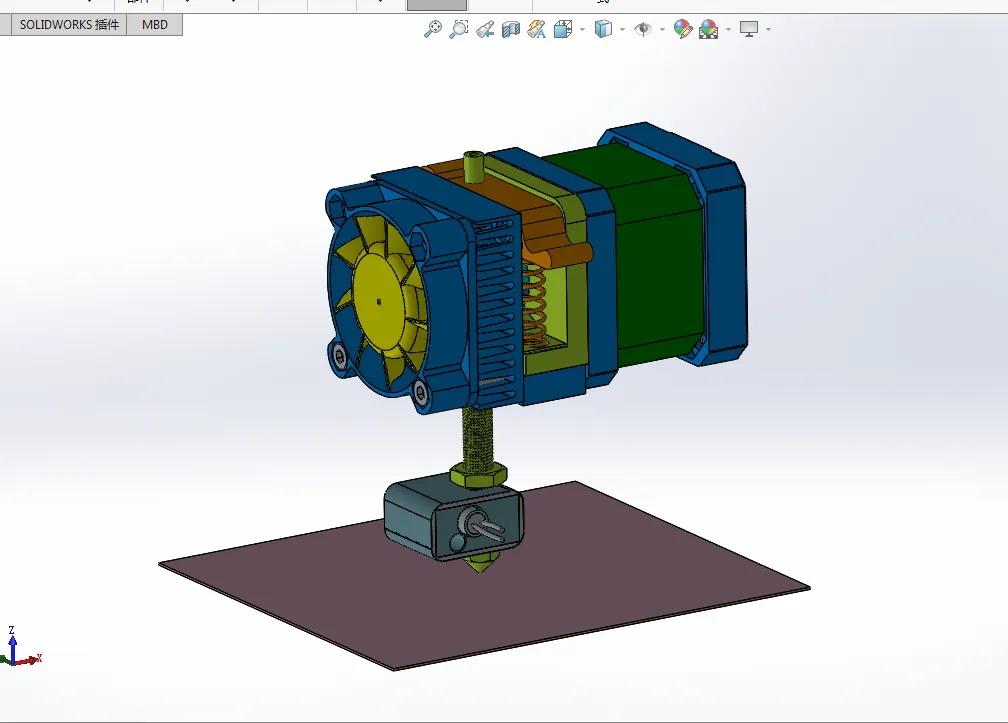 Z1613-3D打印机金属喷头设计[含SW三维图]