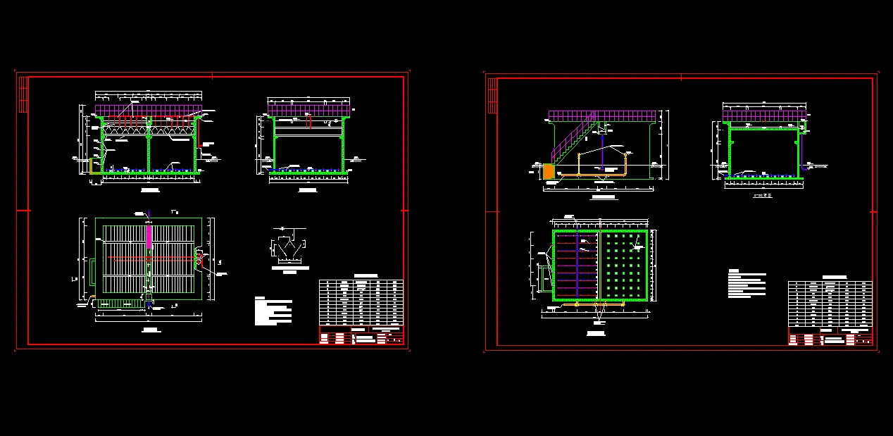 UASB剖面图及三相分离器详图