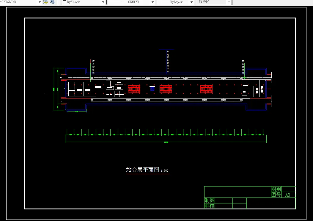 车站 站台层平面图