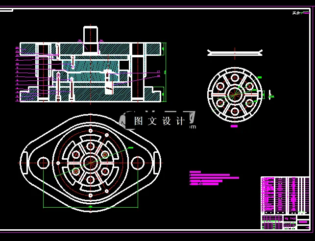 切断弯曲压筋模装配图