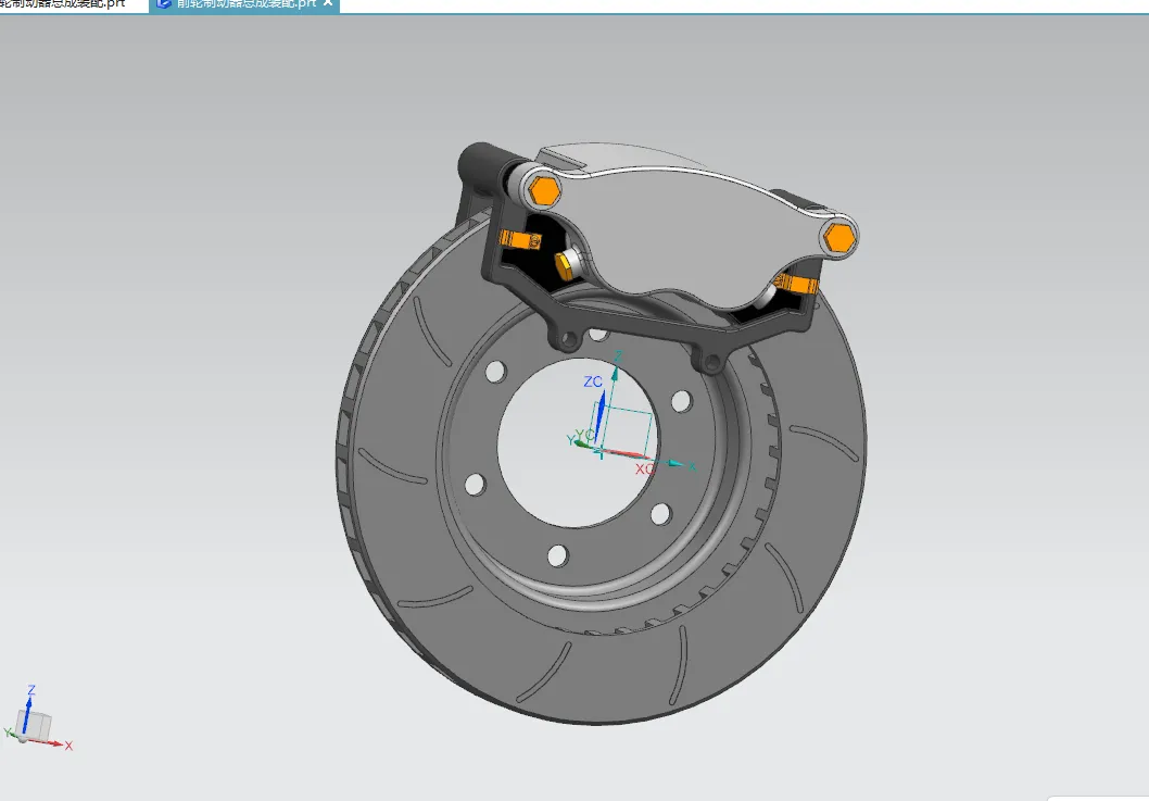 前轮制动器3D装配体
