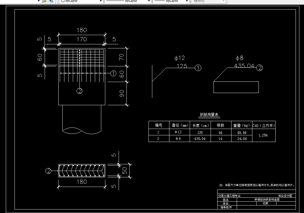 桥墩挡块钢筋构造图