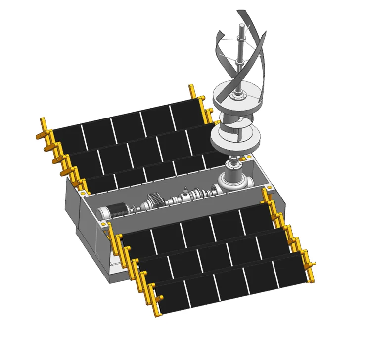 N4153-下浮式垂直轴风力发电装置设计【含SW三维图】