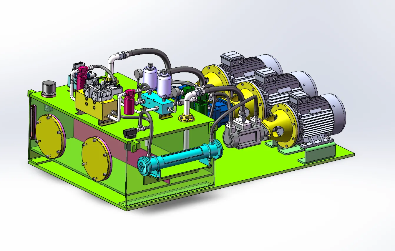 N4441-液压机泵液压系统设计【含SW三维图】