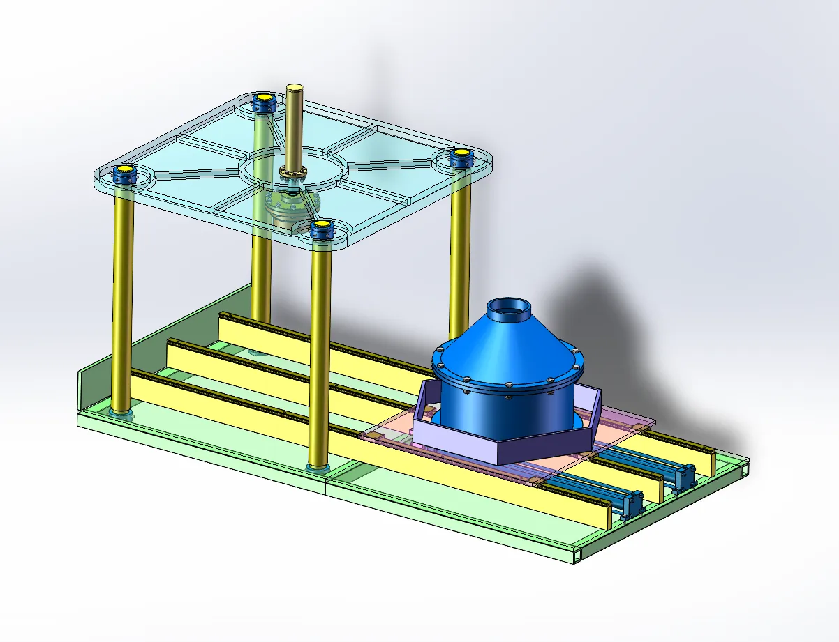 N4445-液压驱动四柱加压工装脱模设计（0.6KN）【含SW三维图】