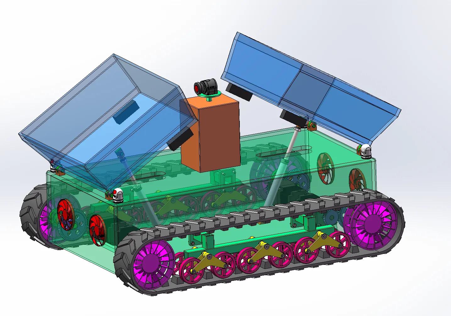 N4480-履带式矿用运输机器人设计【含SW三维图】