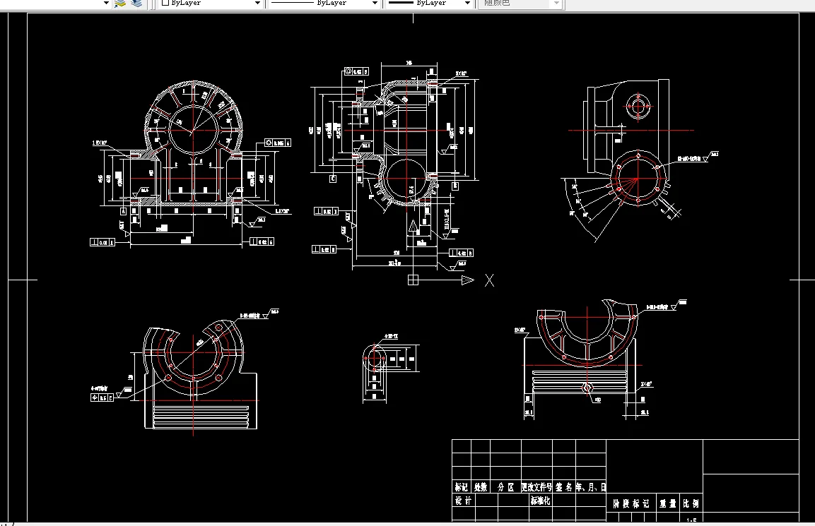 Z1959-风机箱体加工工艺及钻6-M8螺纹孔夹具设计