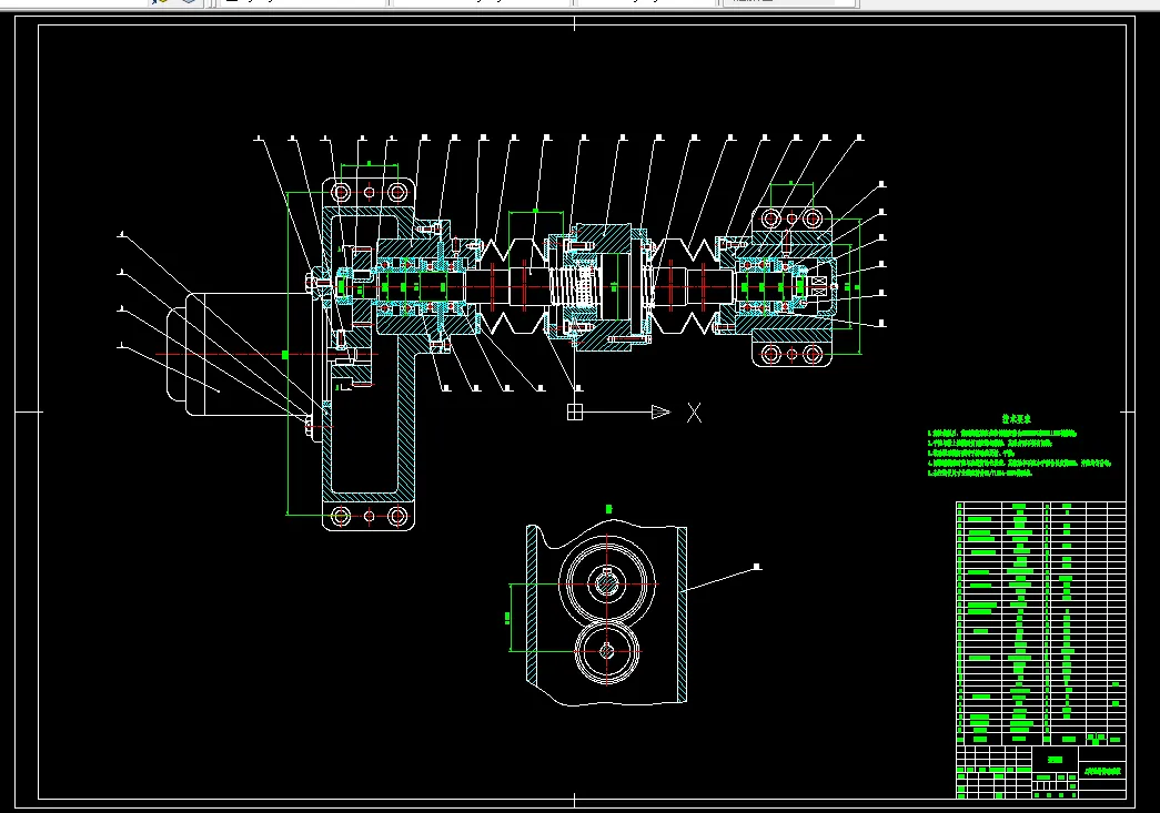 Z向进给传动系统装配图