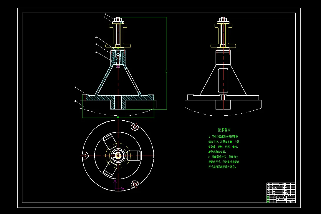 滚齿夹具装配图