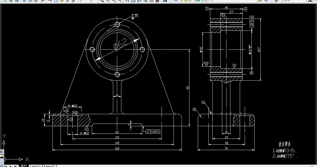 L011A-KCSJ-04轴承座加工工艺及钻4-M6螺纹孔夹具设计