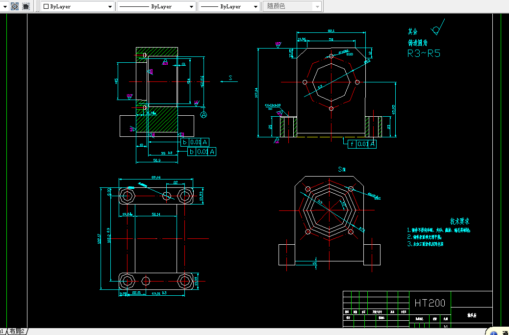 KS817-轴承座加工工艺及钻4-M5螺纹底孔夹具设计