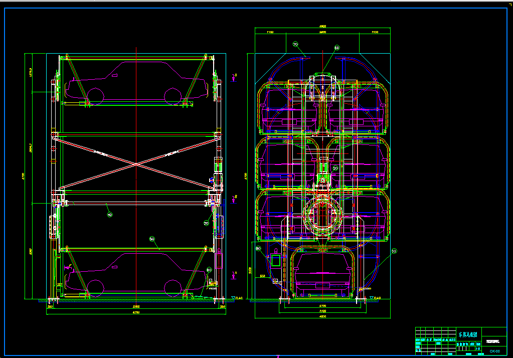 A227-垂直循环式立体停车库结构设计(6台车)
