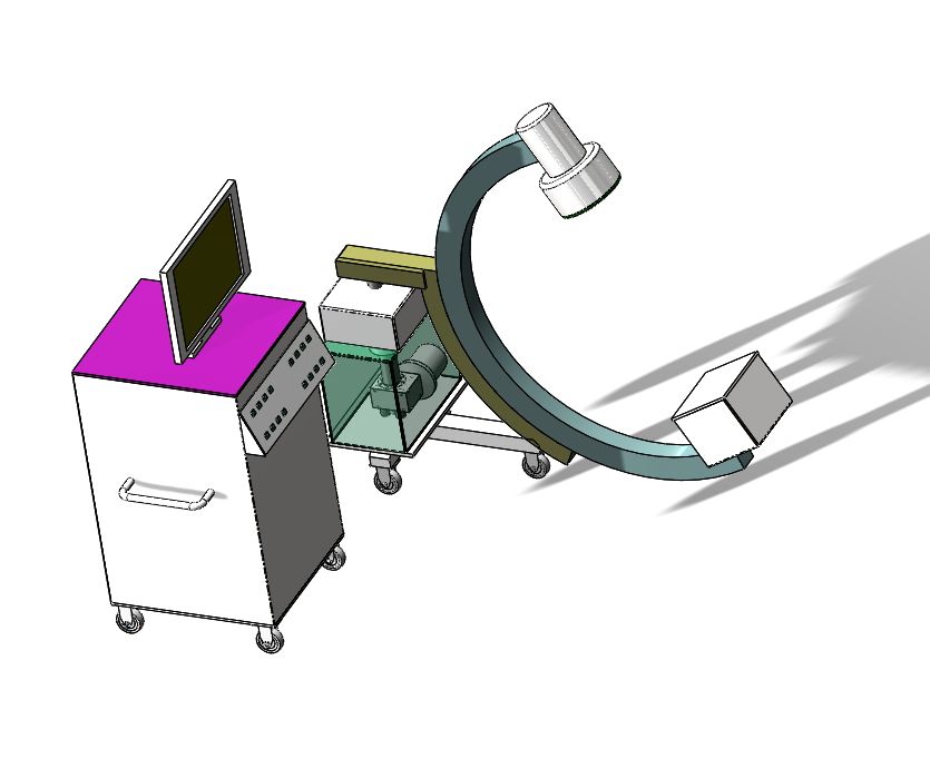 A435-X射线C型臂系统结构设计[含SW三维图]