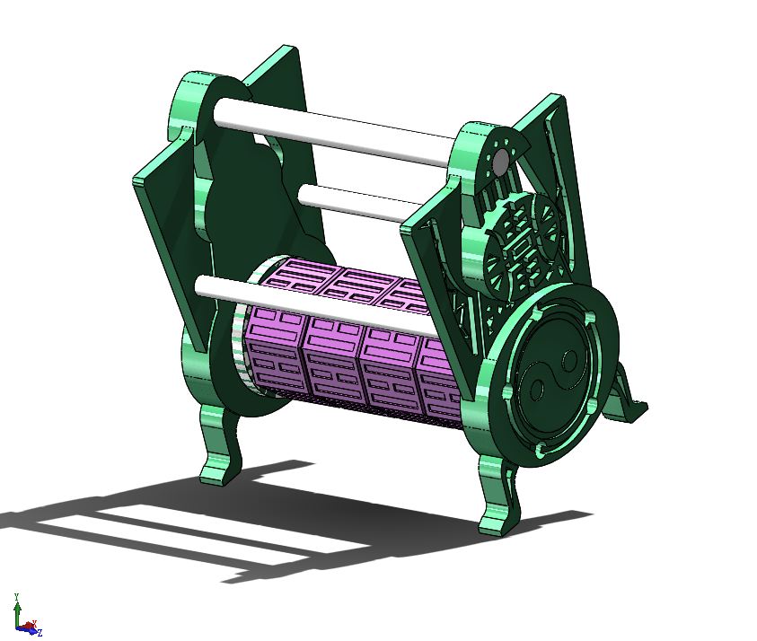 A501-一种仿古密码锁的结构设计[含SW三维图]