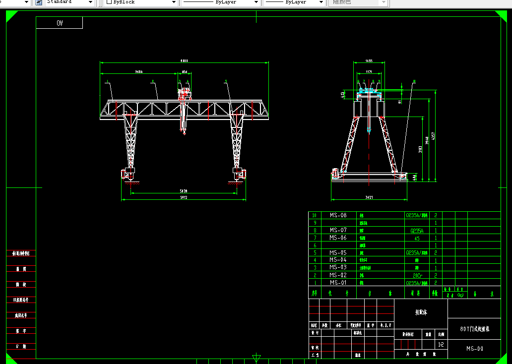A503-80t门式起重机的设计