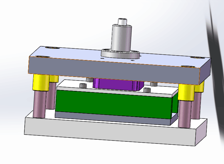 A515-汽车减震器转向节托架冲压模具设计[含SW三维图]