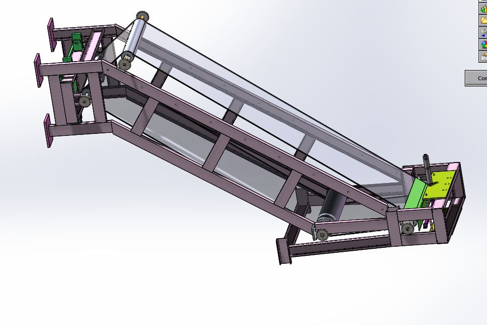 A605-电铅阴极制造倾斜输送机设计[含SW三维图]
