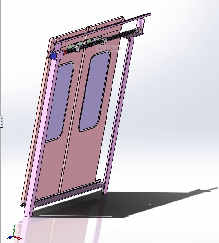 A790-高铁电控移动门设计[含SW三维图]