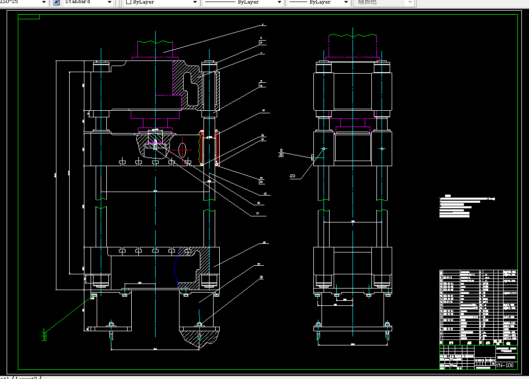 A966-100吨砂轮液压机主机设计
