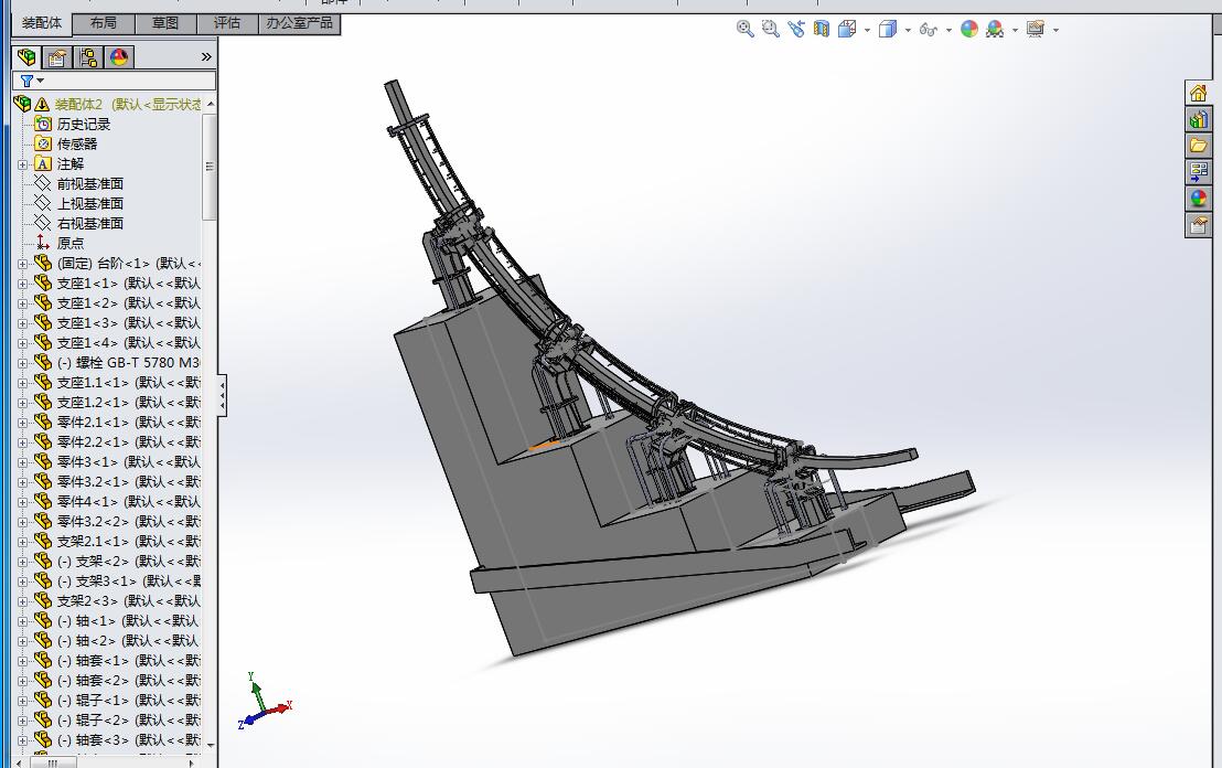 B381-150方坯连铸机二次冷却支承导向装置三维建模设计[含SW三维图]