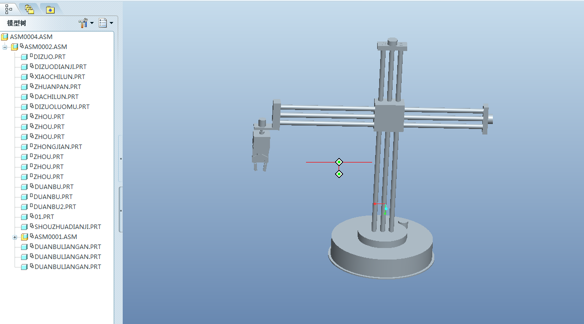 B488-搬运机械手机械部分设计及运动仿真[含Proe三维图]
