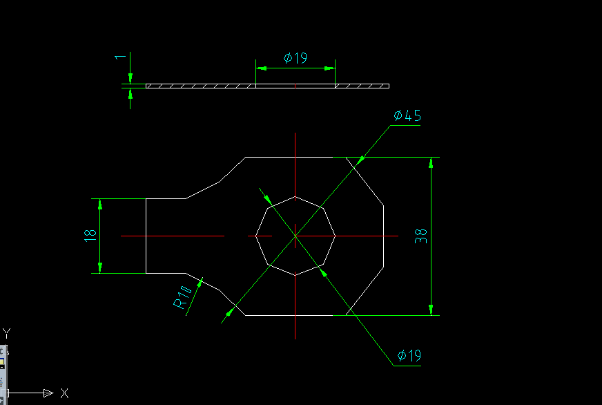 B491-单耳垫片-单耳止动垫圈的冲孔落料模具设计-外径45高38